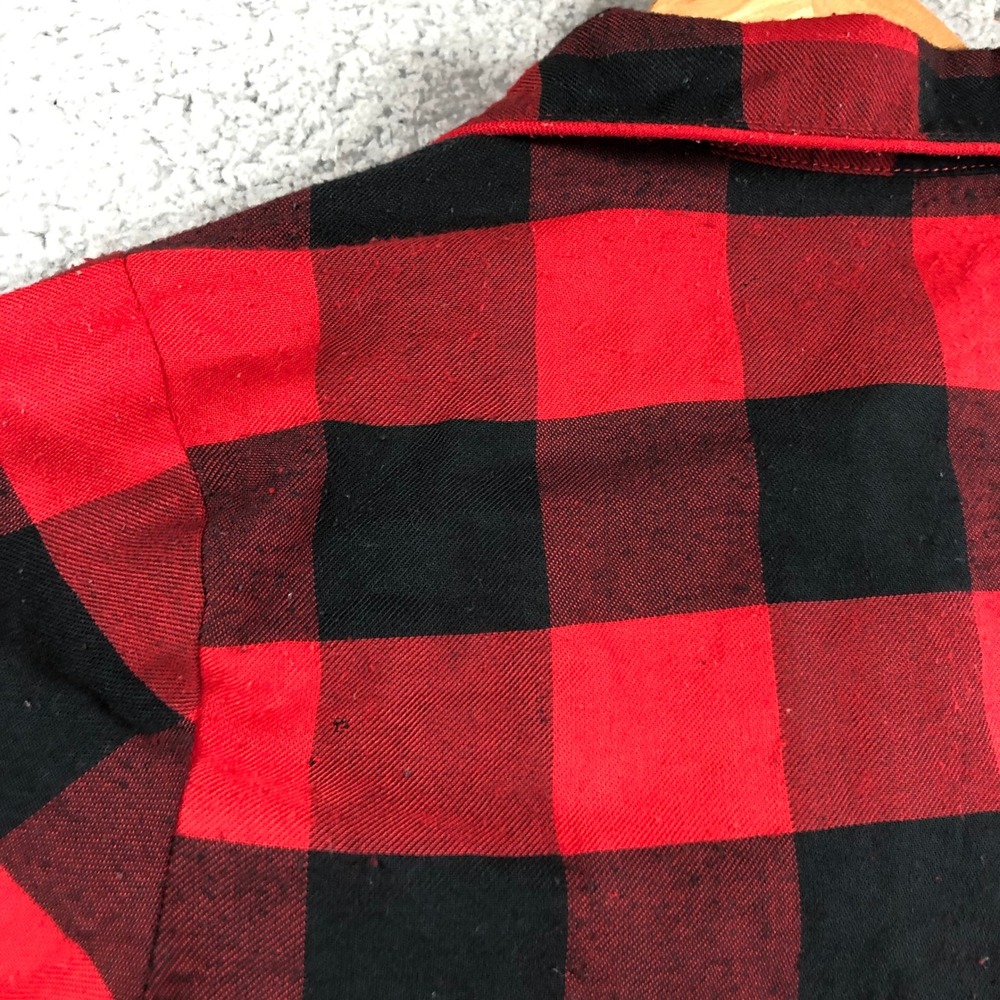 Disney Mickey Mouse Christmas Pajama Top Red Black Buffalo Plaid Toddler Size 3 - Picture 10 of 13